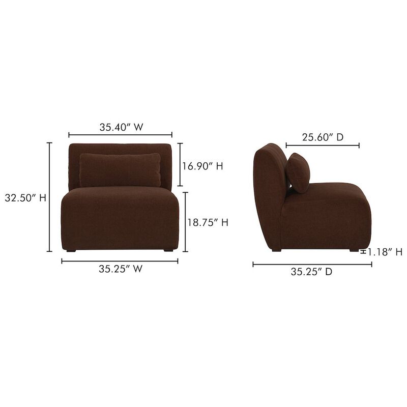 Moe's Home Collection Amelia Slipper Chair Chestnut