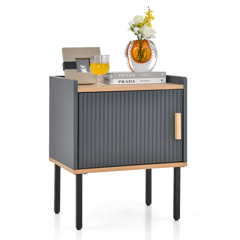 Bedside Nightstand with Storage Cabinet Door for Bedroom and Living Room image number 5