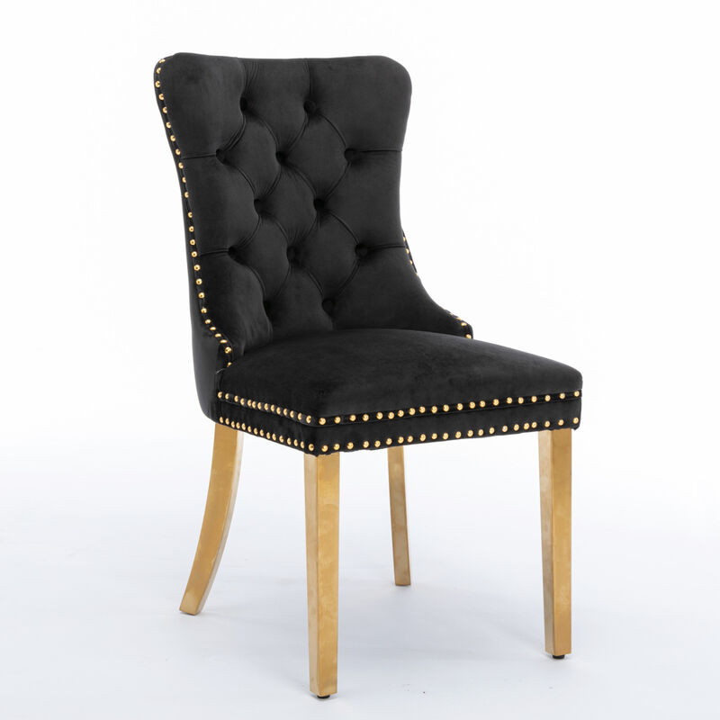 Streamdale Contemporary Velvet Dining Chairs, Set of 2 image number 2