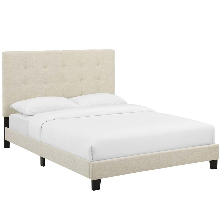 Modway - Melanie Queen Tufted Button Upholstered Fabric Platform Bed