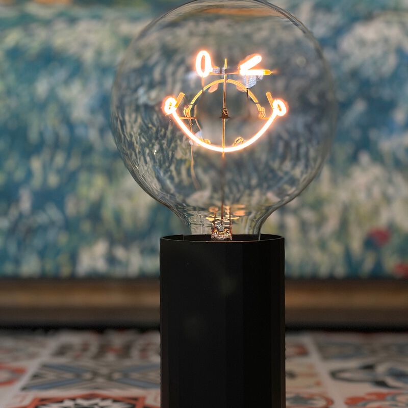 Bulb SMILEY WORLD KIDNESS Amber with Base Table Lamp PORTABLE Rose Gold image number 1