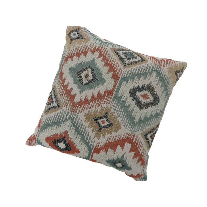 Contemporary Style Diamond Patterned Set of 2 Throw Pillows, Multicolor-Benzara