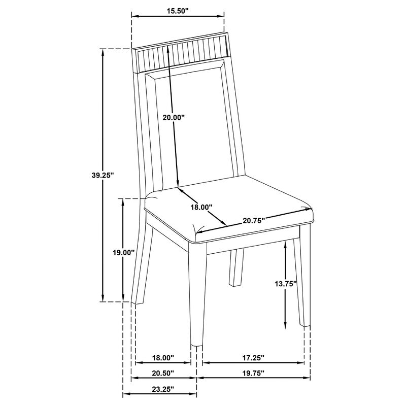 Jack Dining Side Chair Set of 2, Ivory Cushions, Black Ribbed Frame image number 7