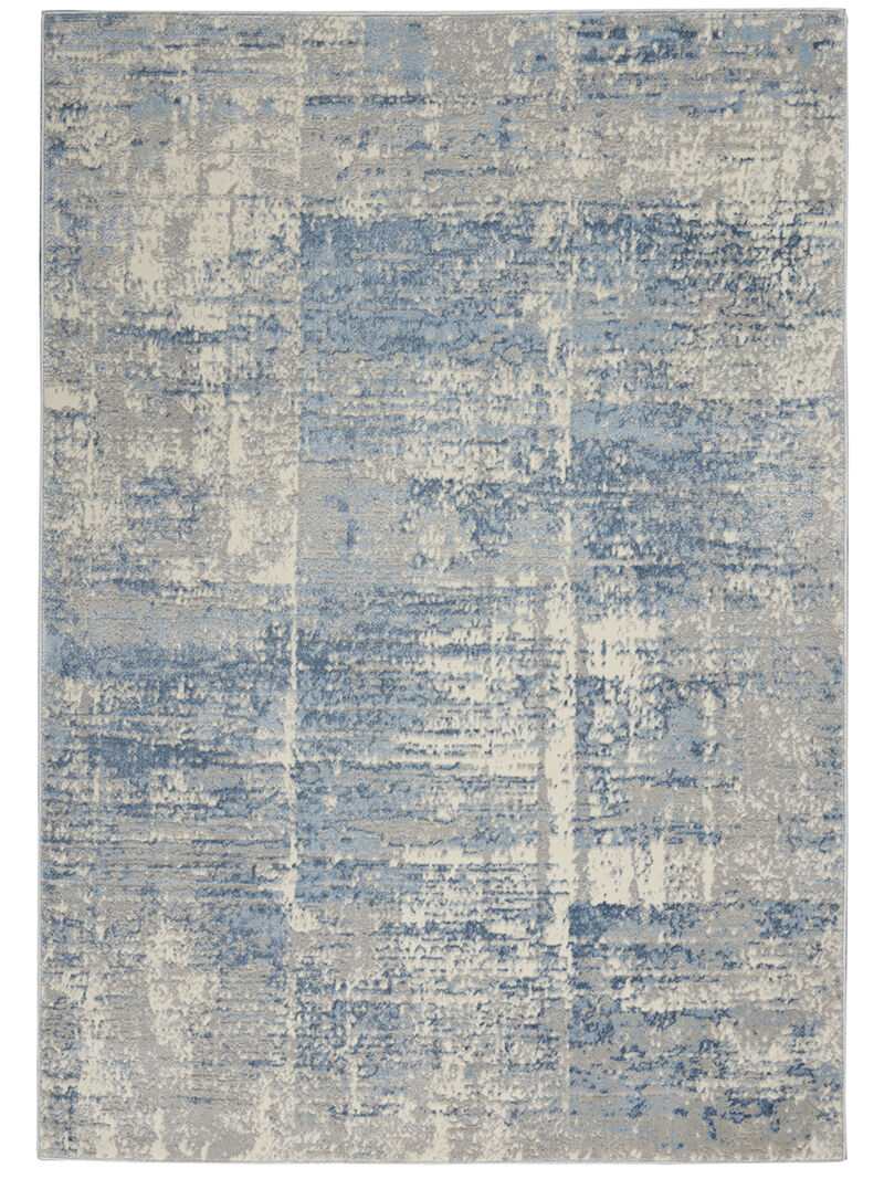 Solace SLA02 Ivory/Gray/Blue 5'3" x 7'3" Rug
