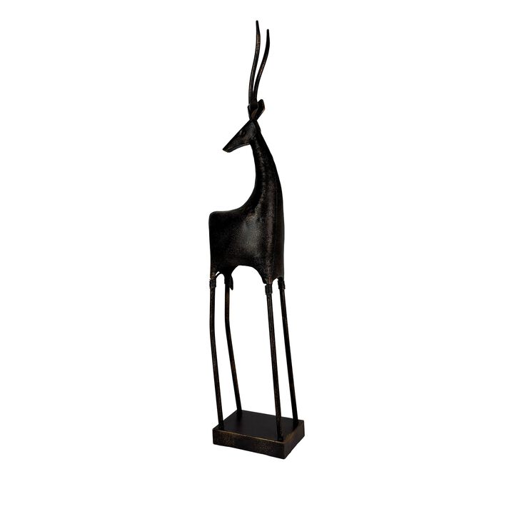 Gazelle Statue Abstract Bronze Metal Sculpture 31 In Tall Floor Decor
