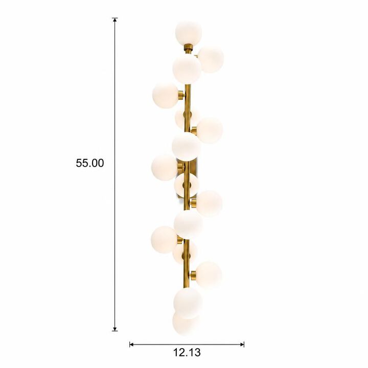 ELEMENT ACE 16-Light Modern Farmhouse Ceiling Pendant Hanging Light Fixture with Opal Glass Shade for Dining Room and Kitchen Island