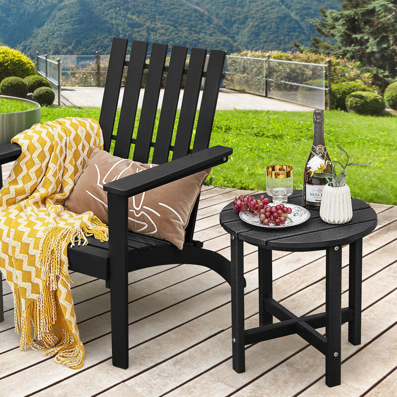 18 Inch Round Weather-Resistant Adirondack Side Table