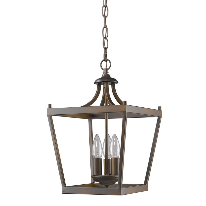 Hivvago Vintage Brown Metal Tapered Hanging Light
