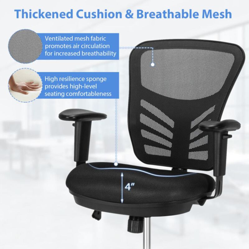 Hivvago Mesh Drafting Chair Office Chair with Adjustable Armrests and Foot-Ring