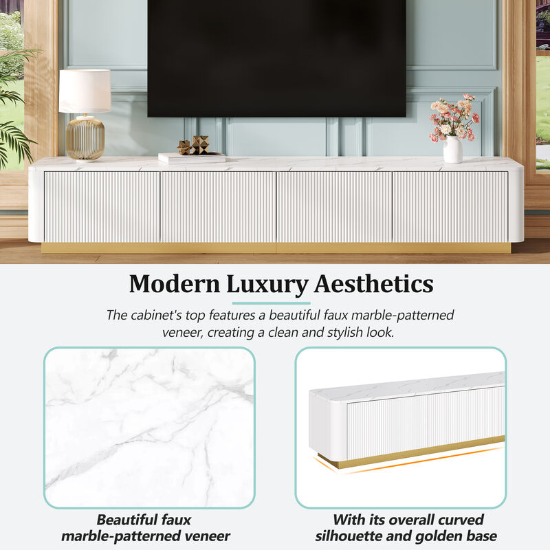 Merax Luxury Fluted TV Stand for TVs
