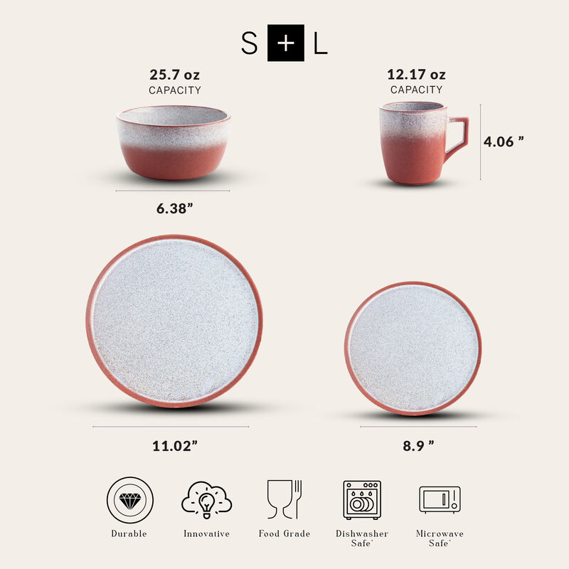 Stone Lain Vince Stoneware 16 Piece Dinnerware Set