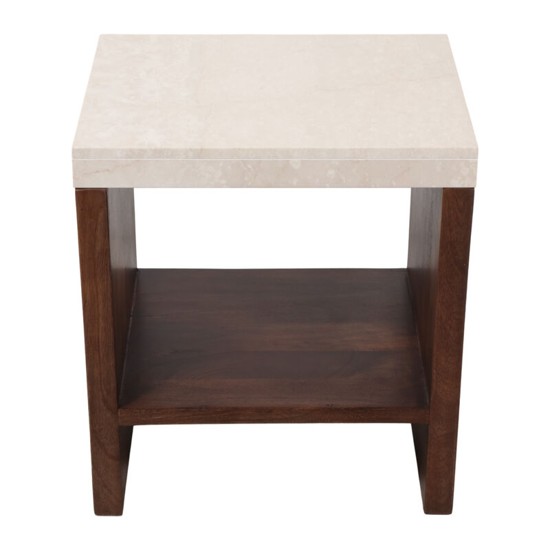 Marble Top Side Table with Shelf image number 1