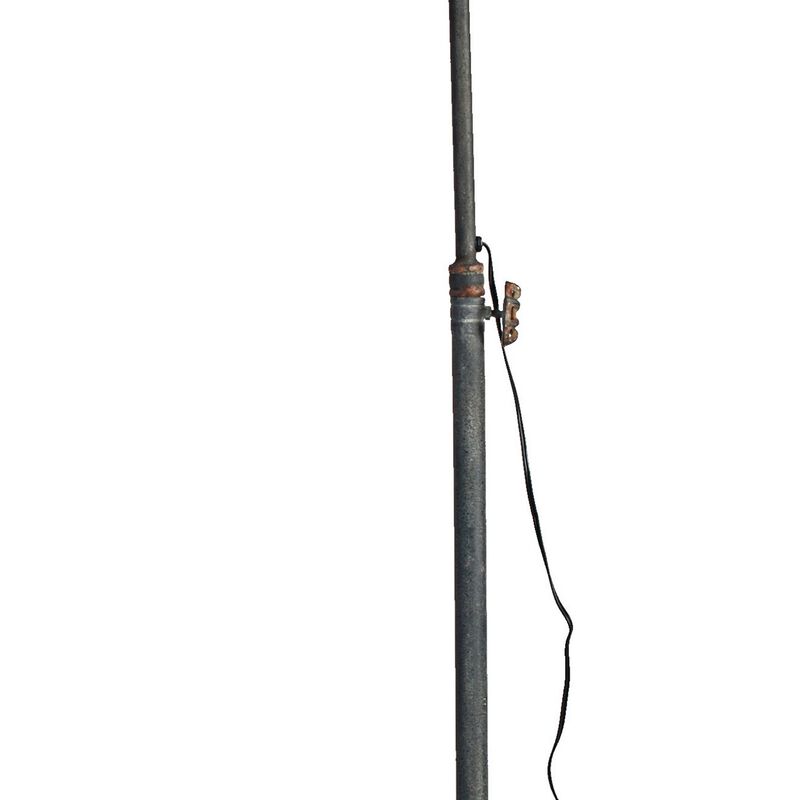 67 Inch Iron Floor Lamp, Adjustable Length Arm, Industrial Antique Black - Benzara
