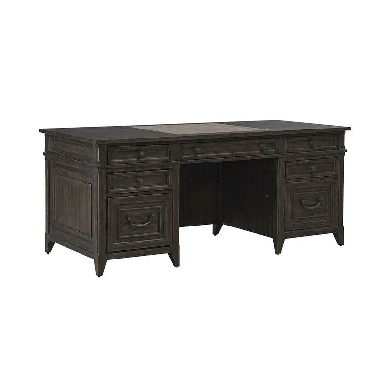 Liberty Furniture Executive Desk in Rubberwood Solids w/ Split Heart White Oak Veneers image number 5