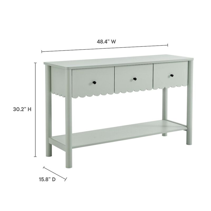 Emmeline 3-Drawer Scalloped Console Table image number 1