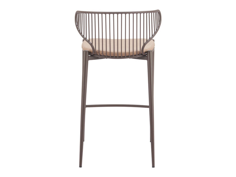 Silues Counter Stool (Set of 2) Taupe & Brown image number 3