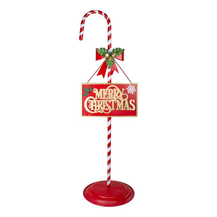 Northlight  39 in. Merry Christmas Outdoor Candy Cane Sign, Red & White