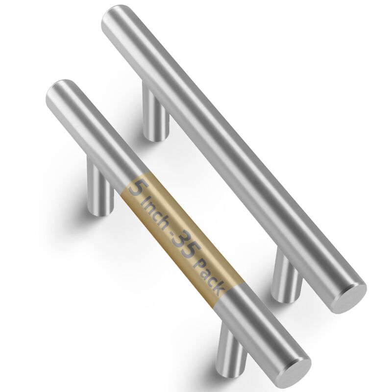 Mega Handles 35 Pack I Cabinet Pulls 5 Inch, Stainless Steel Cabinet Handle Pulls I Ideal for Kitchen Drawer, Cabinets, Door, Cupboard I Hardware for Cabinets - Hole Distance 3 Inch