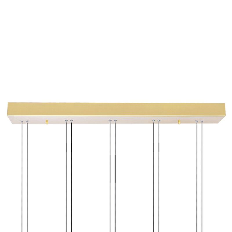 CWI Lighting Hoops 5 Light LED Chandelier With Satin Gold Finish