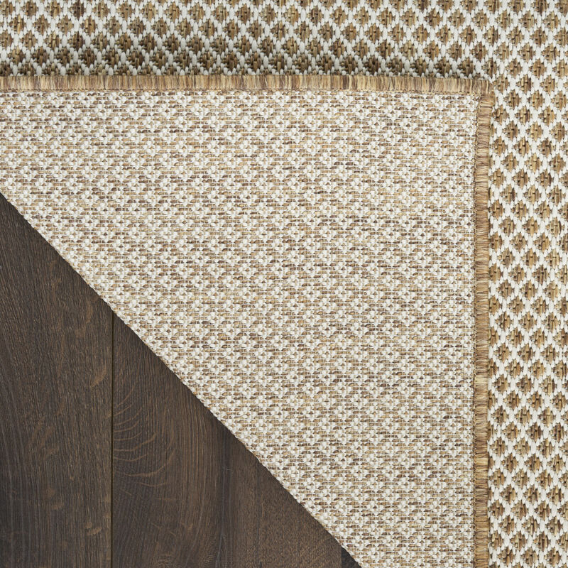 HomeRoots 2' X 3' Natural And Ivory Geometric Indoor Outdoor Area Rug image number 3
