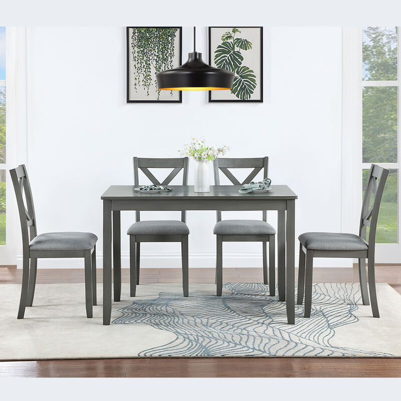 Riflil 5‑Piece Farmhouse Dining Set image number 2
