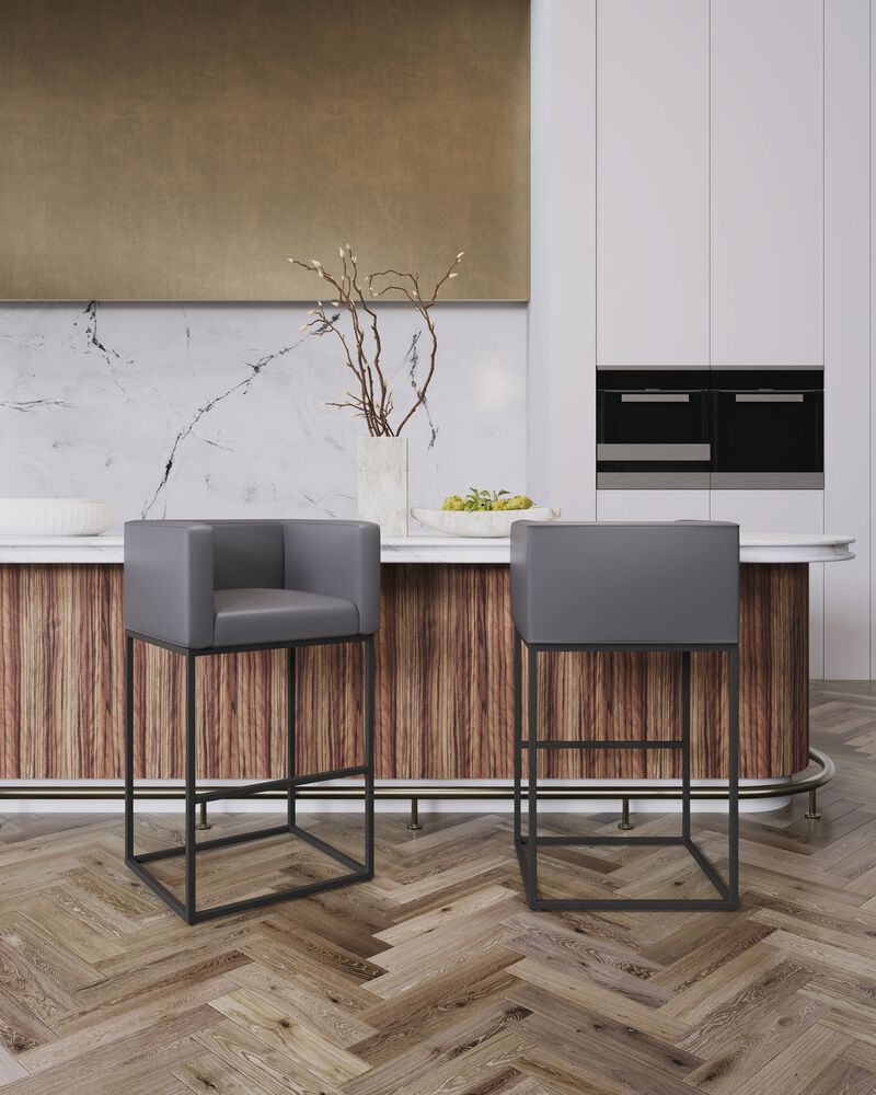 Embassy Gray Bar Stools (Set of 2)