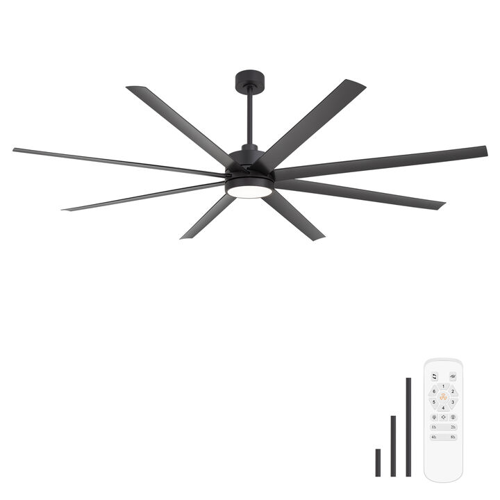 Breezary Large 84-inch Industrial LED Ceiling Fan with Light and Remote(8-Blade)