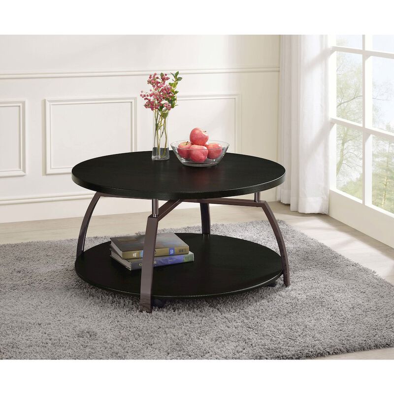 Plethoria Home Dark Grey and Black Nickel Coffee Table