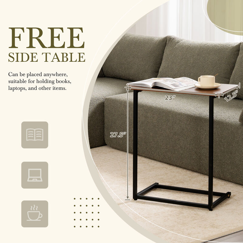 Merax Fully Compressed Modular Sectional Sofa with 1 Side Table