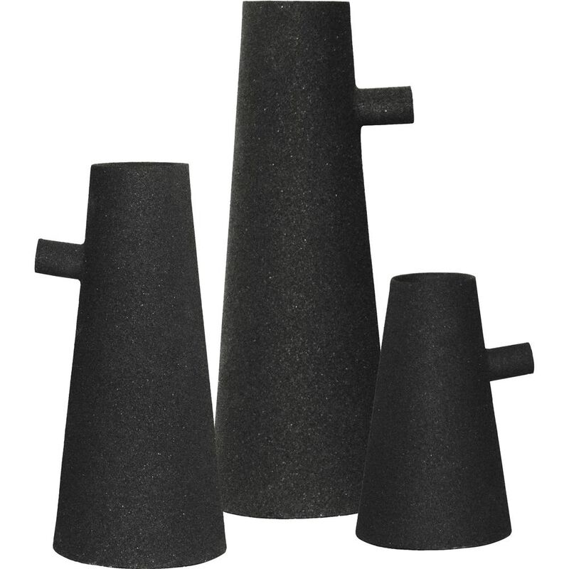 Renwil AFLYNTA Textured Matte Black SET OF 3 VASES