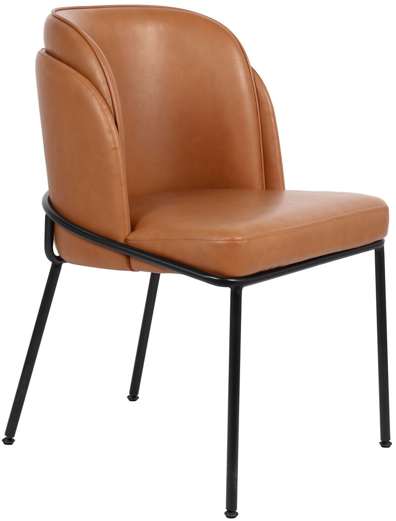 Meridian Furniture Jagger Cognac Vegan Leather Dining Chair, Set of 2