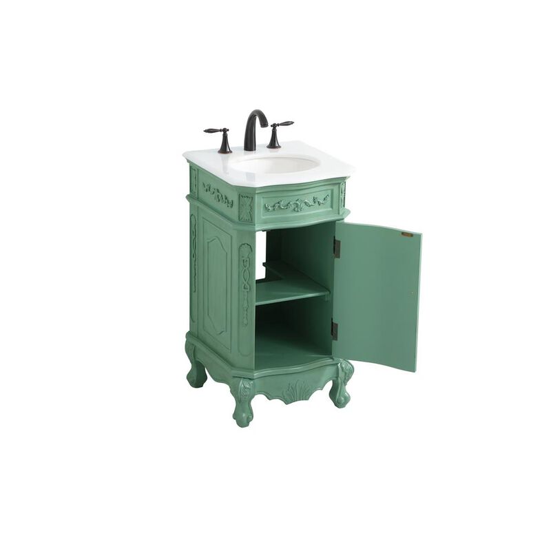 Elegant Kitchen and Bath 19 inch Single Bathroom vanity in vintage mint