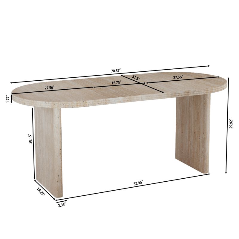 55.12"-70.87"Modern Extendable Dining Table with removable extension leaves,Mid-century modern style home table image number 4