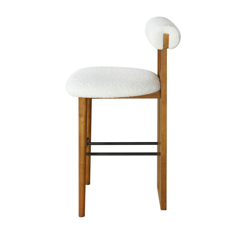 Christopher Knight Home Claire Indoor Rubberwood Versatile Upholstered Barstools (Set of 2) image number 4