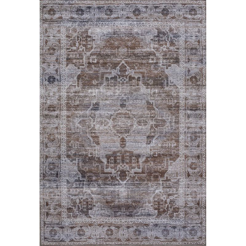 Alanya Ornate Medallion Machine-Washable Area Rug