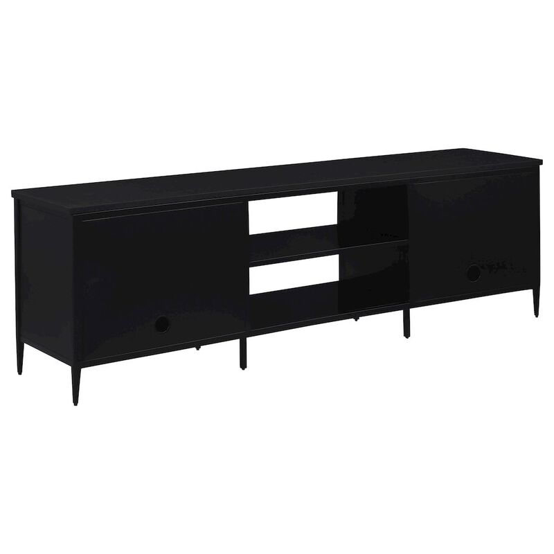 Coaster Co. of America Amherst 2-door 70-inch Metal TV Stand Media Console Black