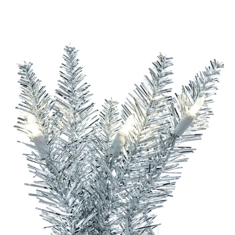 Vickerman 9' Sliver Artificial Christmas Garland - Warm White Dura-lit ILED Mini Lights - Faux Christmas Garland - Indoor Seasonal Home Decor - Garland for Mantle or Staircase image number 1