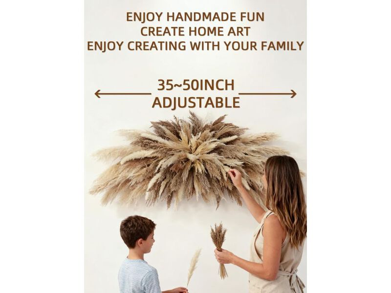 Large Pampas Grass Wall Decor Boho Dried Flower Kit for Living Room Bedroom image number 2