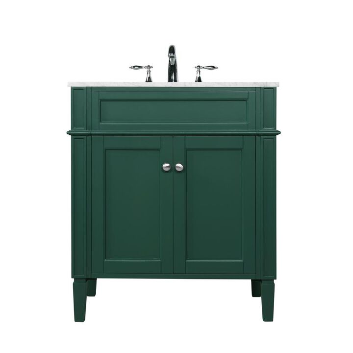 Elegant Kitchen and Bath 30 inch Single bathroom vanity in green