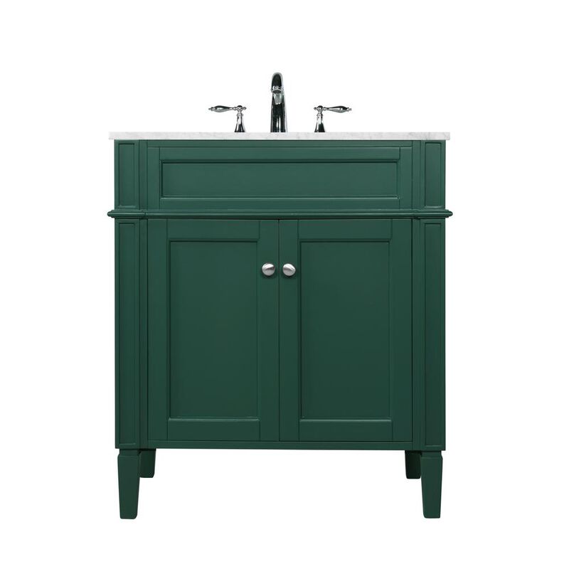 Elegant Kitchen and Bath 30 inch Single bathroom vanity in green