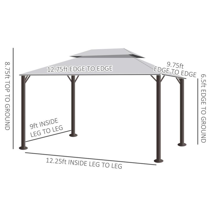 Hivvago 10' x 13' Patio Gazebo with Netting & Curtains image number 2
