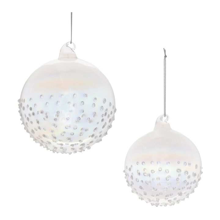 Iridescent Glass Ball Ornaments (Set of 12) – Light-Reflecting Christmas Tree Baubles for Holiday Decor, Wreaths & Garlands