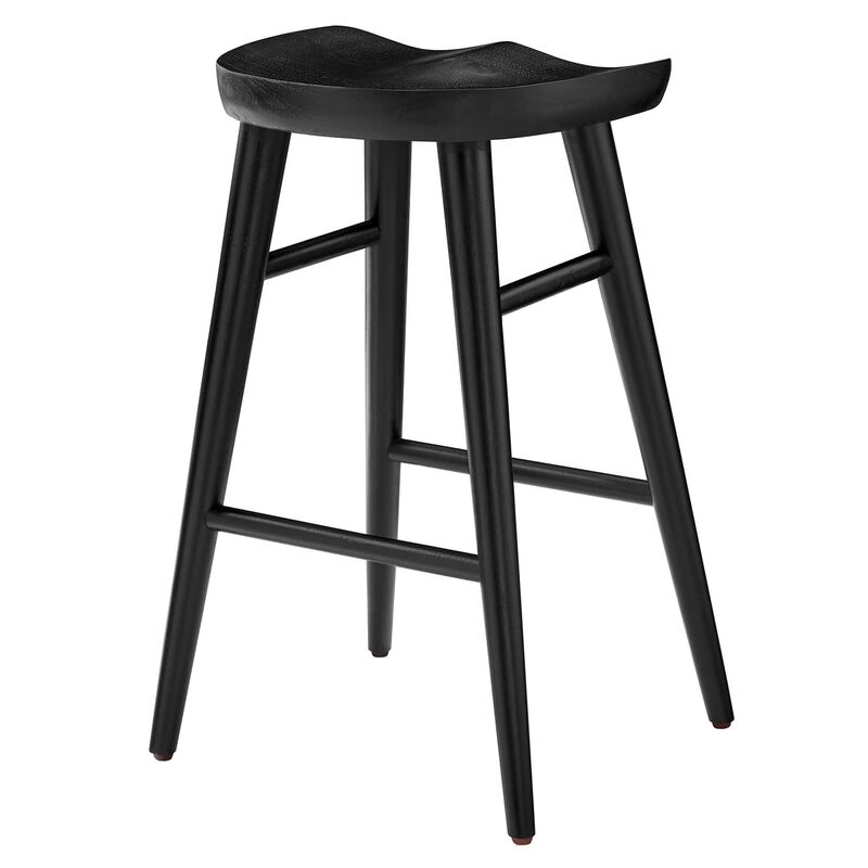 Modway EEI-6739-BLK Saville Backless Wood Counter Stools - Set of 2, Black image number 5