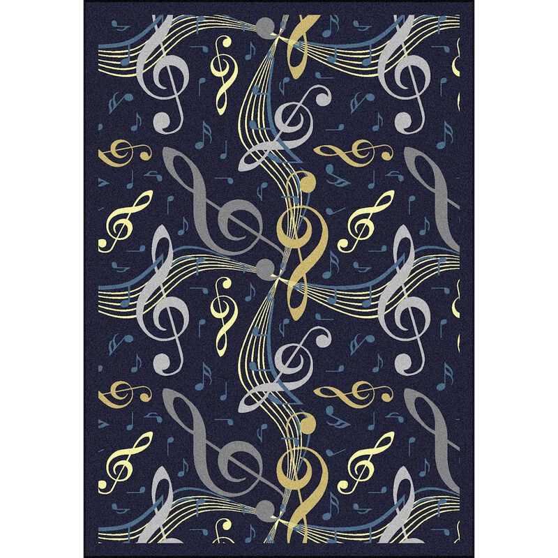 Joy Carpets Kid Essentials Virtuoso 3'10 x 5'4 Area Rug in Color Navy