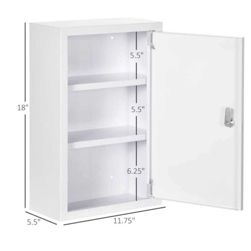 Wall-Mounted Medicine Cabinet with Mirror and Storage Shelves