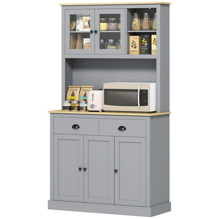 Hivvago Kitchen Storage Hutch with Adjustable Shelves