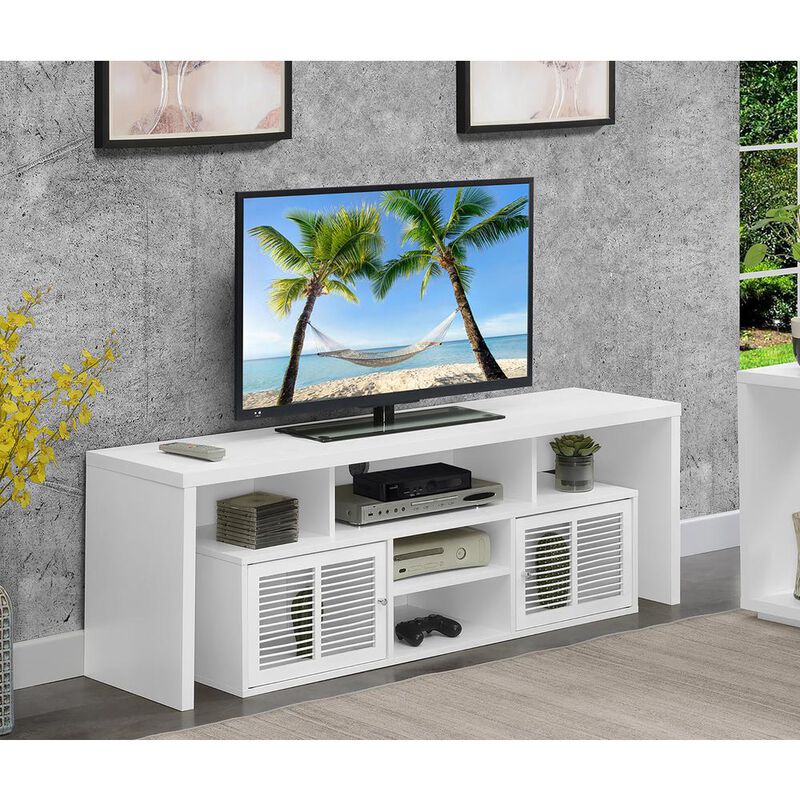 Convience Concept, Inc. Lexington 60 inch TV Stand with Storage Cabinets and Shelves - White
