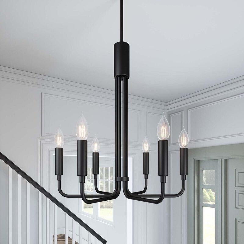 Modway Rekindle 6-Light Chandelier in Black image number 2