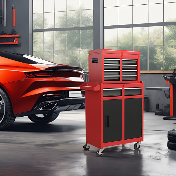 ELEMENT ACE 5-Drawer Rolling Tool Storage Cabinet with Detachable Top Tool Box, Lockable Wheels, Adjustable Shelf, Locking Mechanism Metal Cart for Garage Workshop