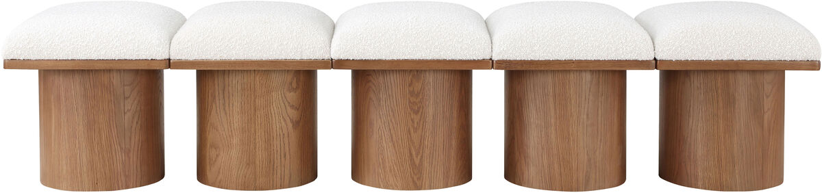 Meridian Furniture Pavilion Cream Boucle Fabric Bench